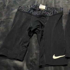 2 Nike Black Compression Spandex with White Swoosh